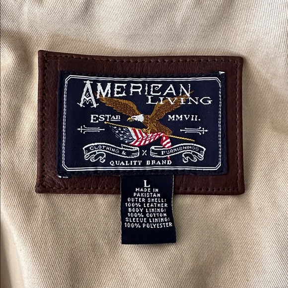 American Living Leather Jacket (L) - Picture 8 of 9
